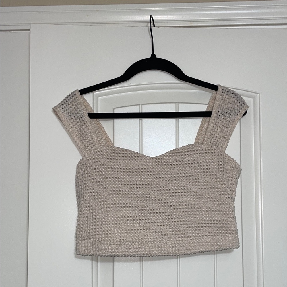 SHEIN Cream Knit Crop Top